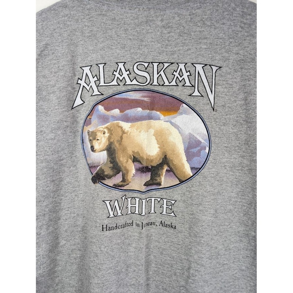 Alaskan White Beer T Shirt Men's Size Large Juneau Alaska Brewing Company Travel